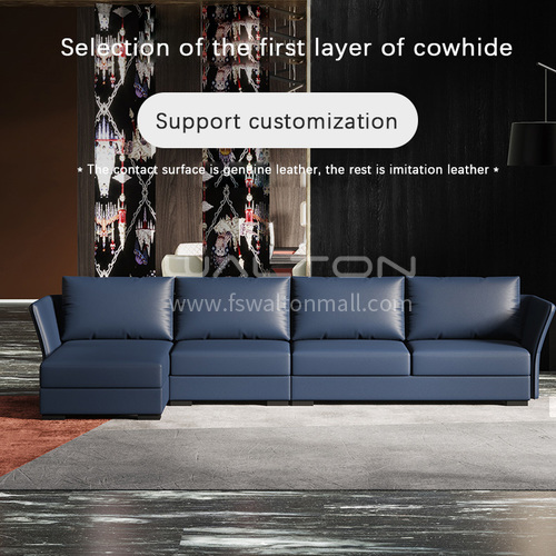 Lp S074l High End Italian Style Simple Modern Quality Leather Sofa Combination Solid Wood Frame Resilience Sponge Hardware Feet Lp S074l High End Italian Style Simple, Italian Style Leather Sofa